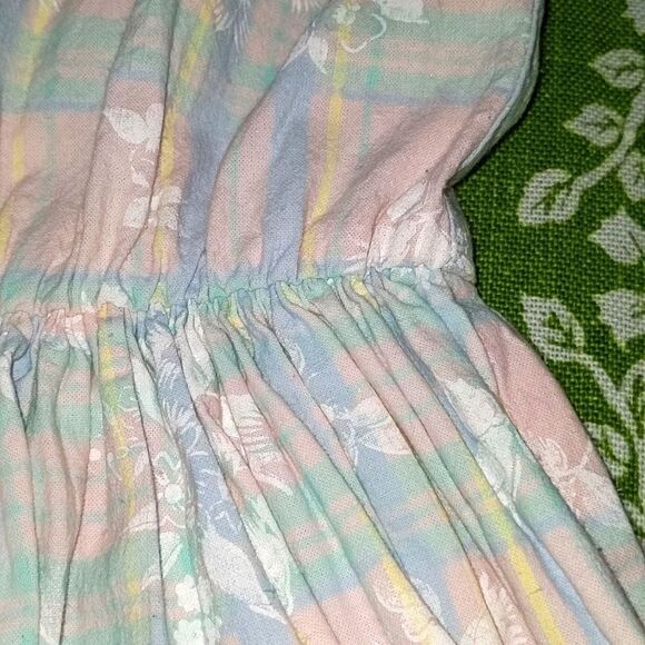Disorderly kids vintage pastel‎ plaid and floral print dress size 12 - Picture 6 of 6